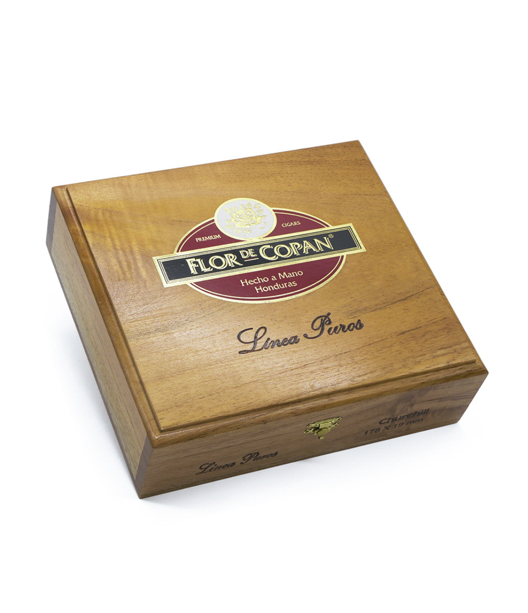 Flor De Copan Linea Puros Churchill Cigar Box View 3 from AuCigars, premium Cuban cigar