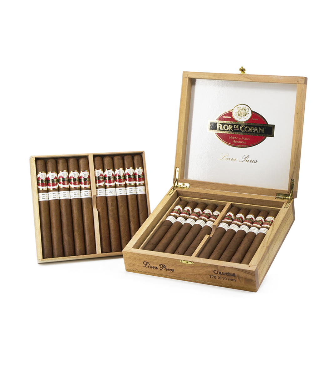 Flor De Copan Linea Puros Churchill Cigar Box View 5 from AuCigars, premium Cuban cigar