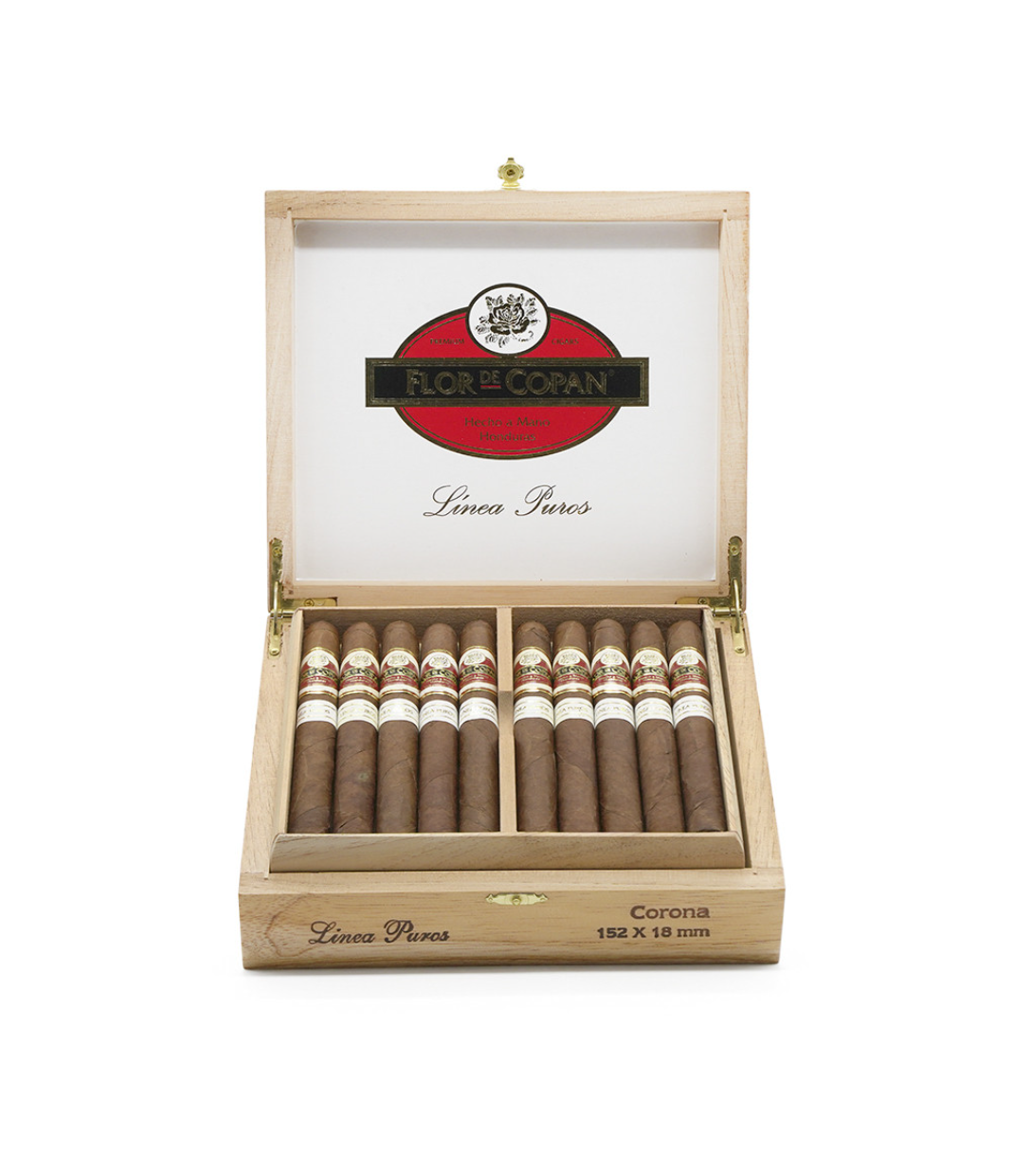 Flor De Copan Linea Puros Corona Cigar Box View 2 from AuCigars, premium Cuban cigar