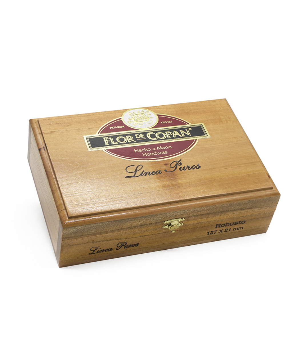 Flor De Copan Linea Puros Robusto Cigar Box View 3 from AuCigars, premium Cuban cigar