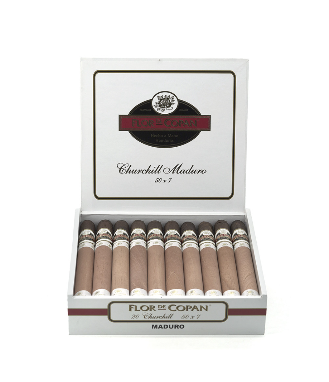Flor De Copan Maduro Churchill Cigar Box View 2 from AuCigars, premium Cuban cigar