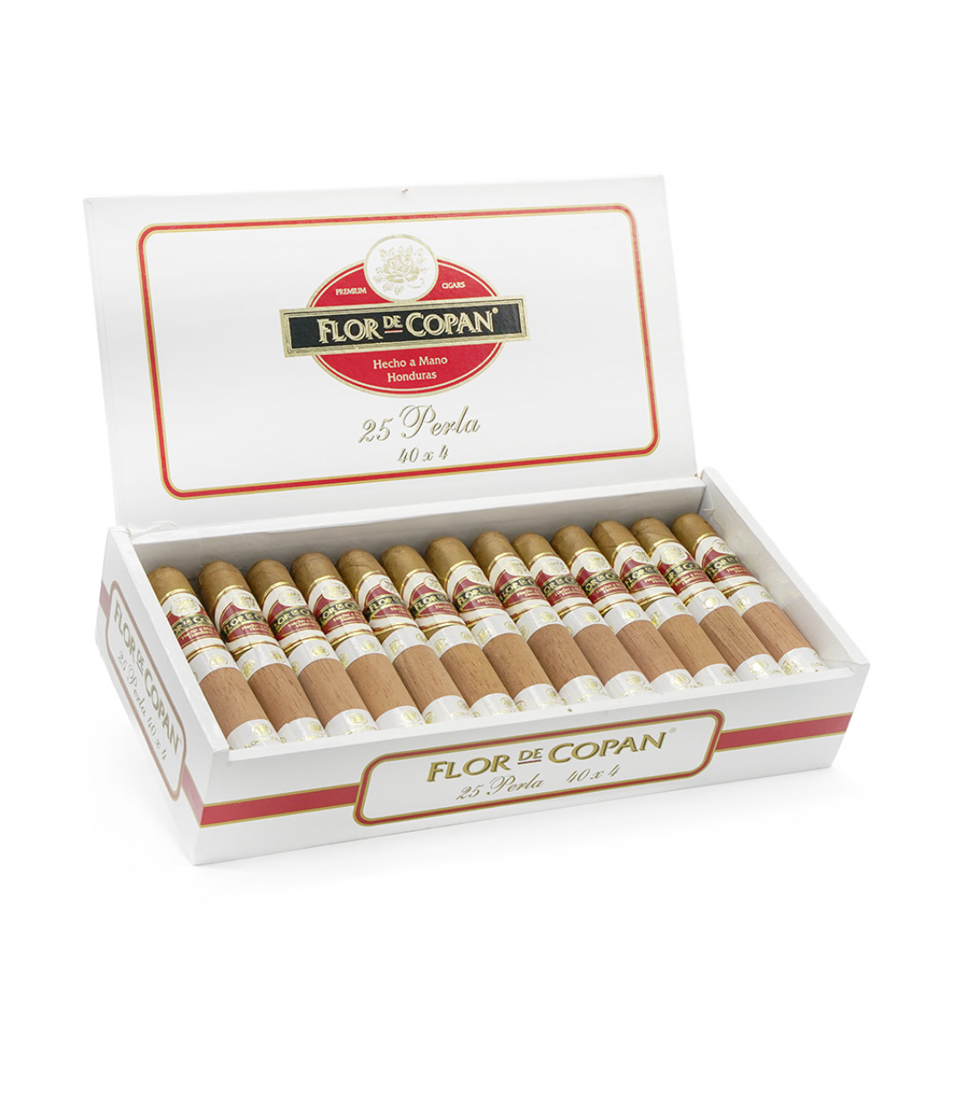 Flor De Copan Perla Cigar Box of 25 close-up from AuCigars, premium Cuban cigar