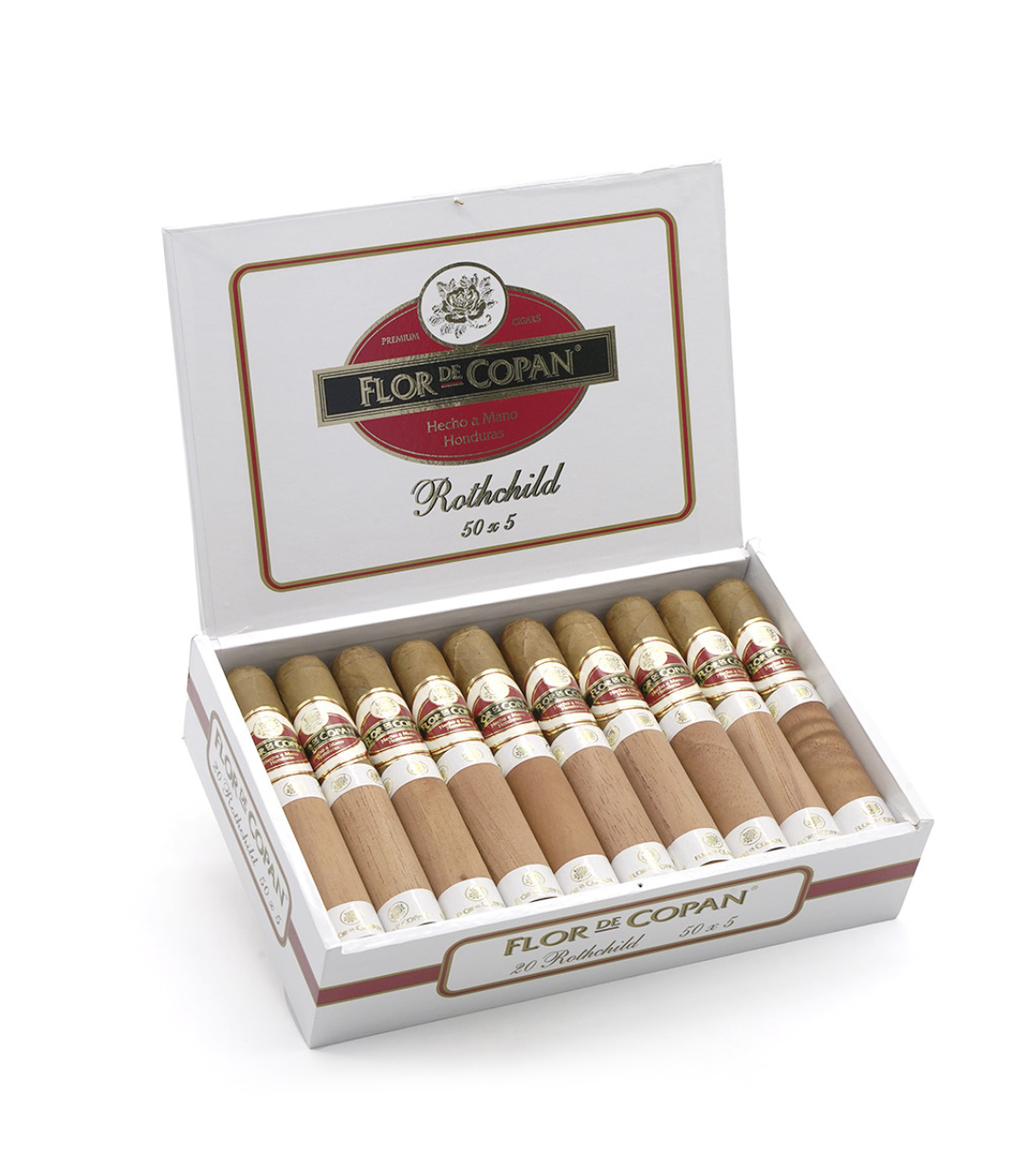 Flor De Copan Rothschild Cigar Box of 20 close-up from AuCigars, premium Cuban cigar