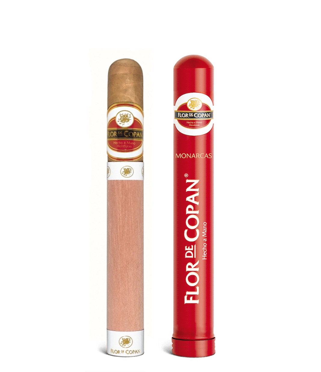 Flor De Copan Monarcas Tube Cigar close-up from AuCigars, premium Cuban cigar