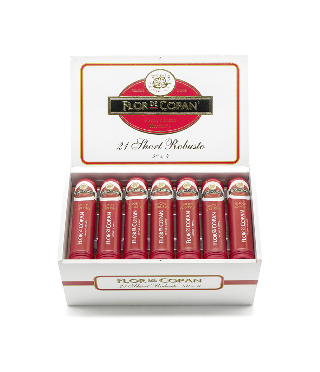 Flor De Copan Short Robusto Tube Cigar Box View 2 from AuCigars, premium Cuban cigar