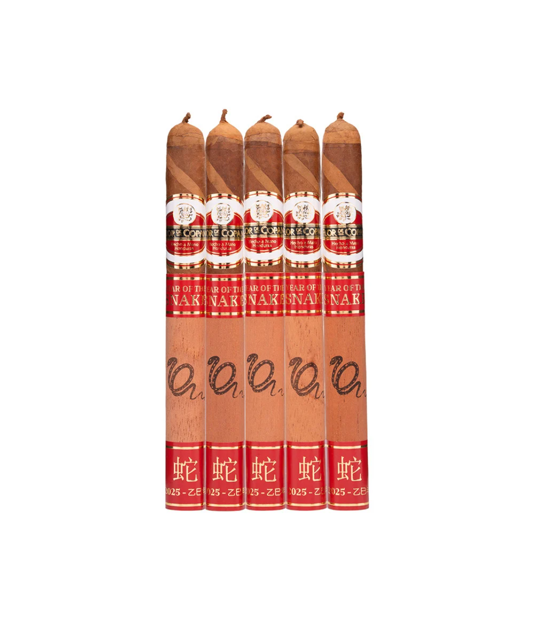 Flor De Copan Year of the Snake 2025LE (5's) Cigar Box of 5 close-up from AuCigars, premium Cuban cigar
