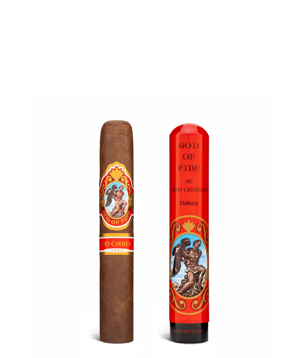 God of Fire By Don Carlos Robusto Tubos (2024) Box of 8 from AuCigars, premium Cuban cigar.