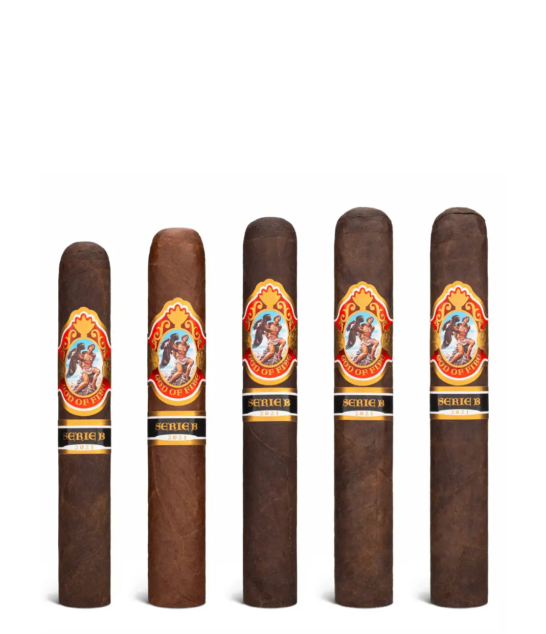 God Of Fire Serie B Assortment (2024) Box of 5 from AuCigars, premium Cuban cigar.
