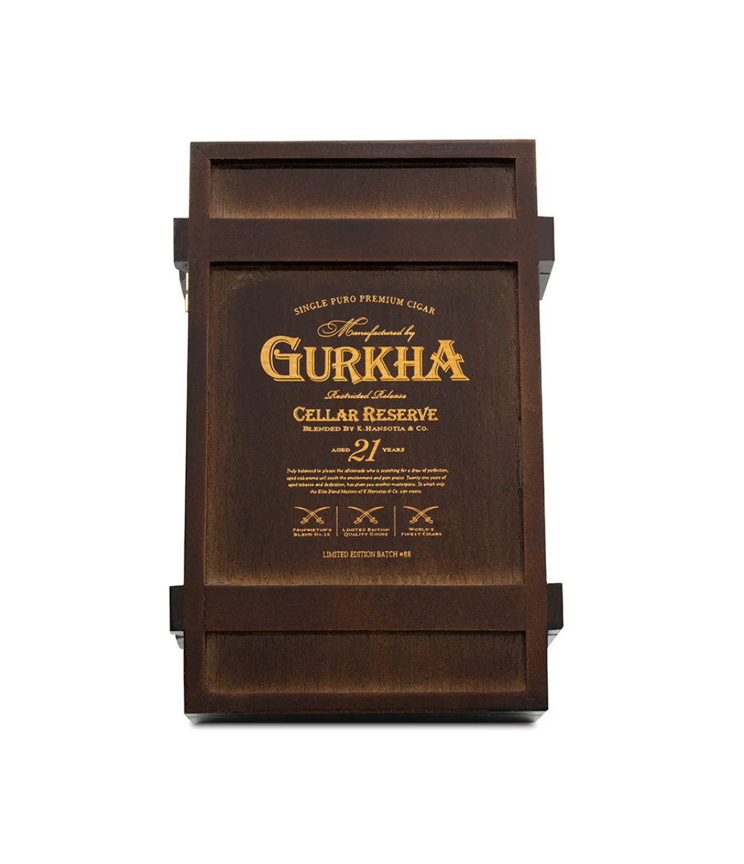 Gurkha Cellar Reserve 21 Years Solara Cigar Box View 4 from AuCigars, premium Cuban cigar