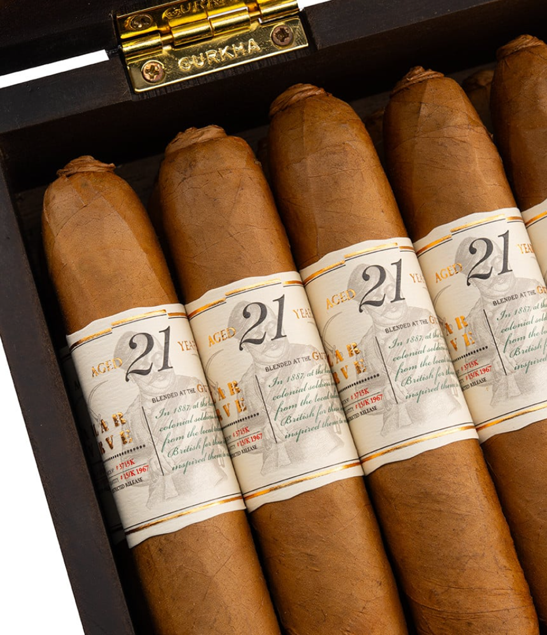 Gurkha Cellar Reserve 21 Years Solara Cigar Box View 5 from AuCigars, premium Cuban cigar