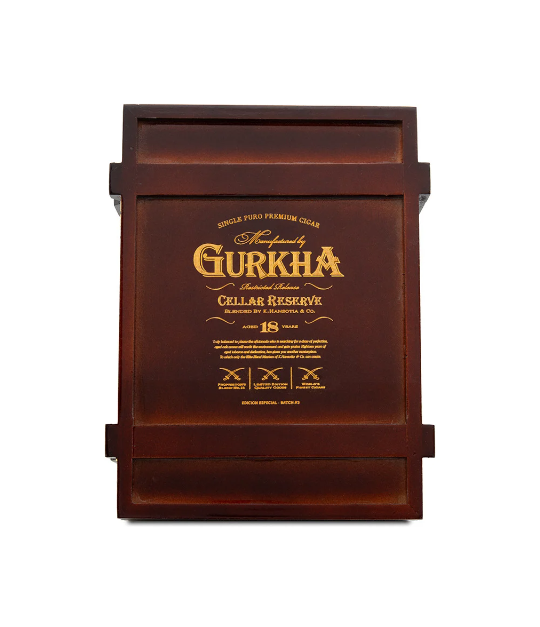 Gurkha Cellar Reserve Edicion Especial 18 Years Hedonism Cigar Box View 4 from AuCigars, premium Cuban cigar