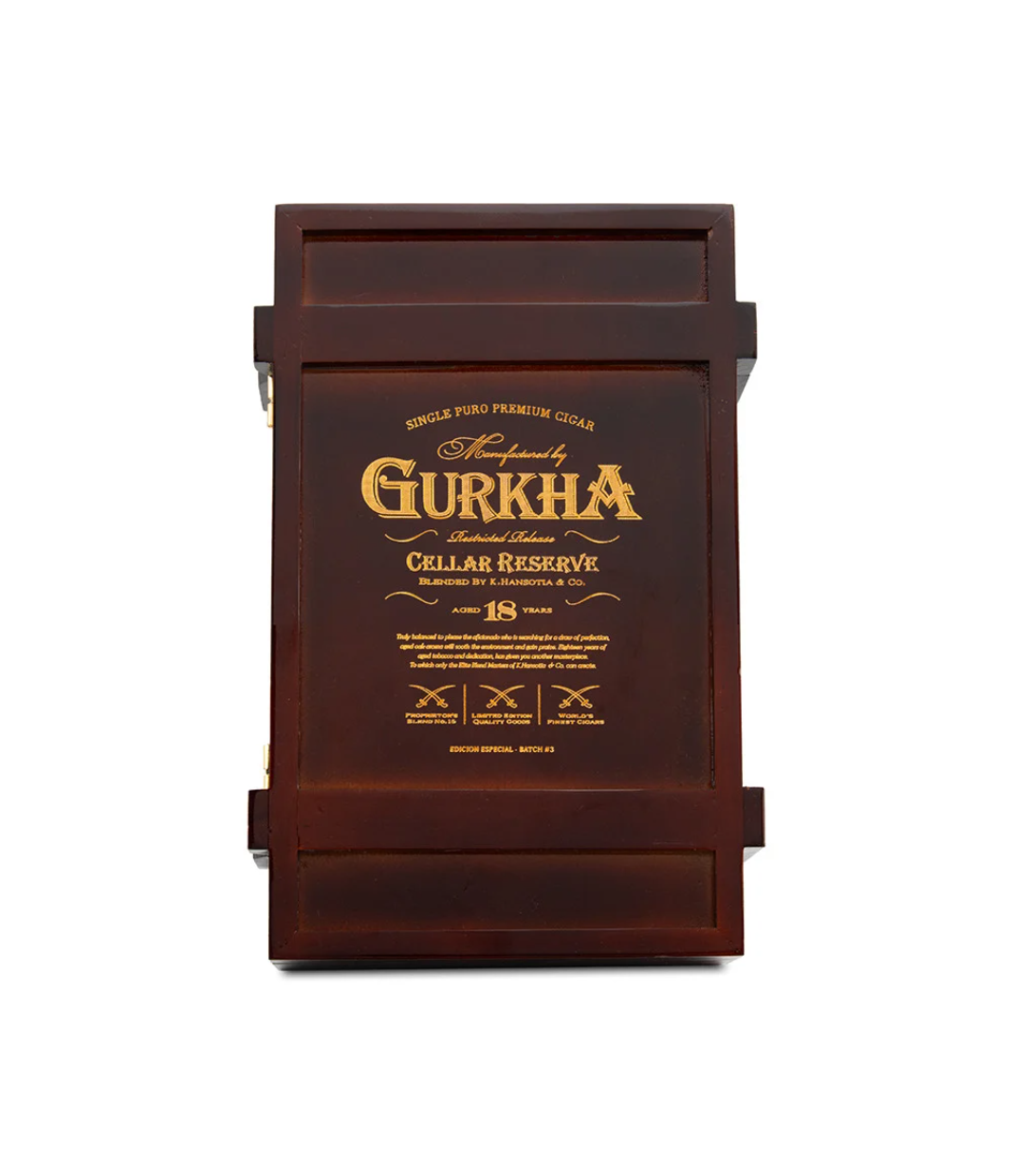 Gurkha Cellar Reserve Edicion Especial 18 Years Solara Cigar Box View 4 from AuCigars, premium Cuban cigar