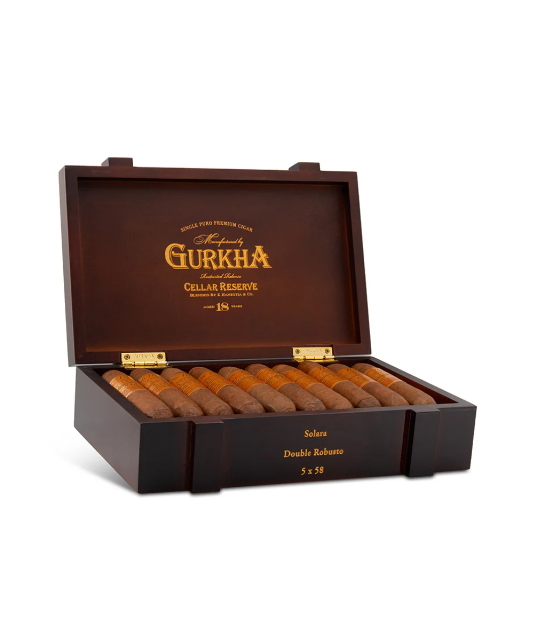 Gurkha Cellar Reserve Edicion Especial 18 Years Solara Cigar Box of 20 close-up from AuCigars, premium Cuban cigar