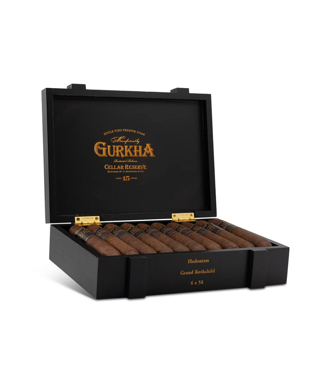 Gurkha Cellar Reserve Limitada 15 Years Maduro Hedonism Cigar Box of 20 close-up from AuCigars, premium Cuban cigar