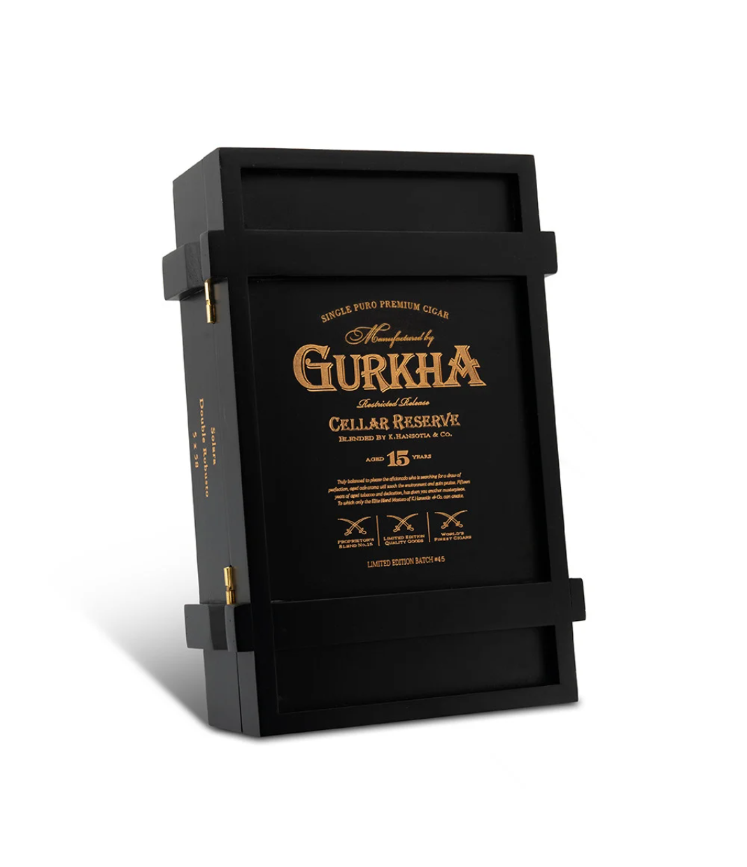 Gurkha Cellar Reserve Limitada 15 Years Maduro Solara Cigar Box View 2 from AuCigars, premium Cuban cigar