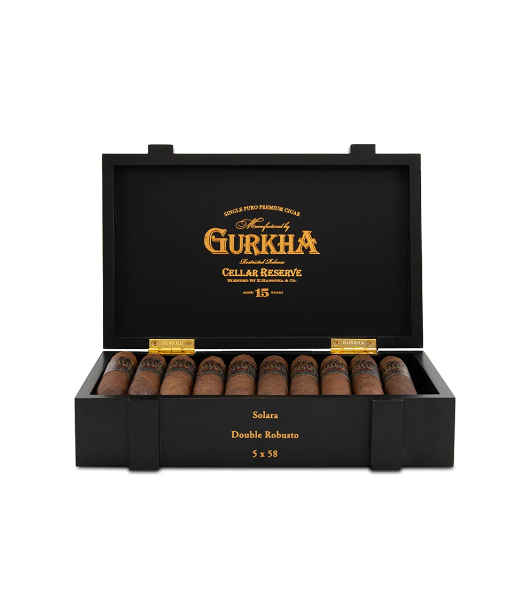 Gurkha Cellar Reserve Limitada 15 Years Maduro Solara Cigar Box View 3 from AuCigars, premium Cuban cigar