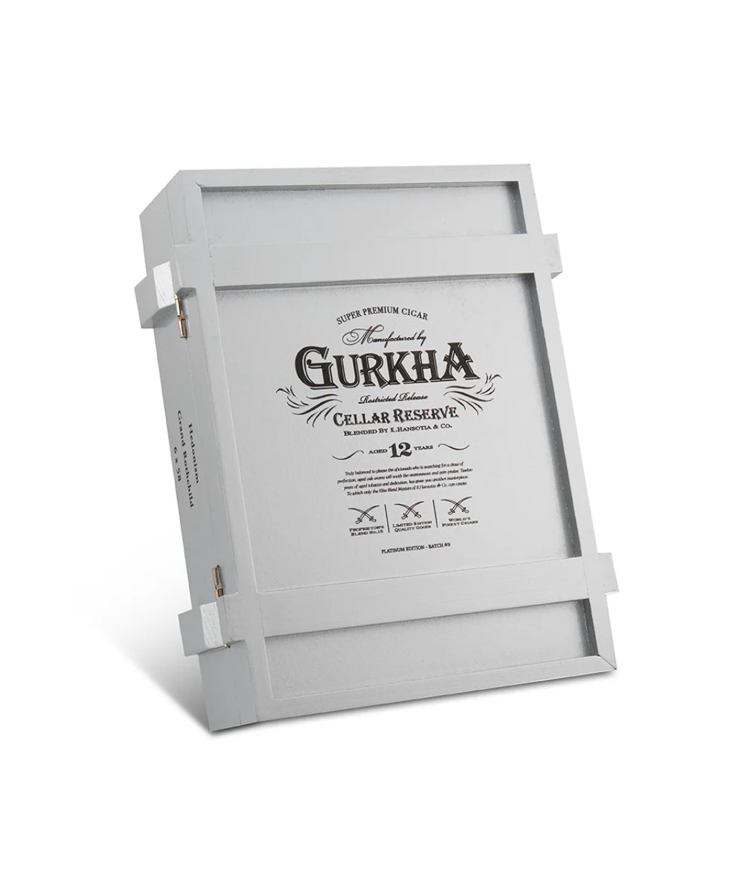 Gurkha Cellar Reserve Platinum Edition 12 Years Hedonism Cigar Box View 2 from AuCigars, premium Cuban cigar