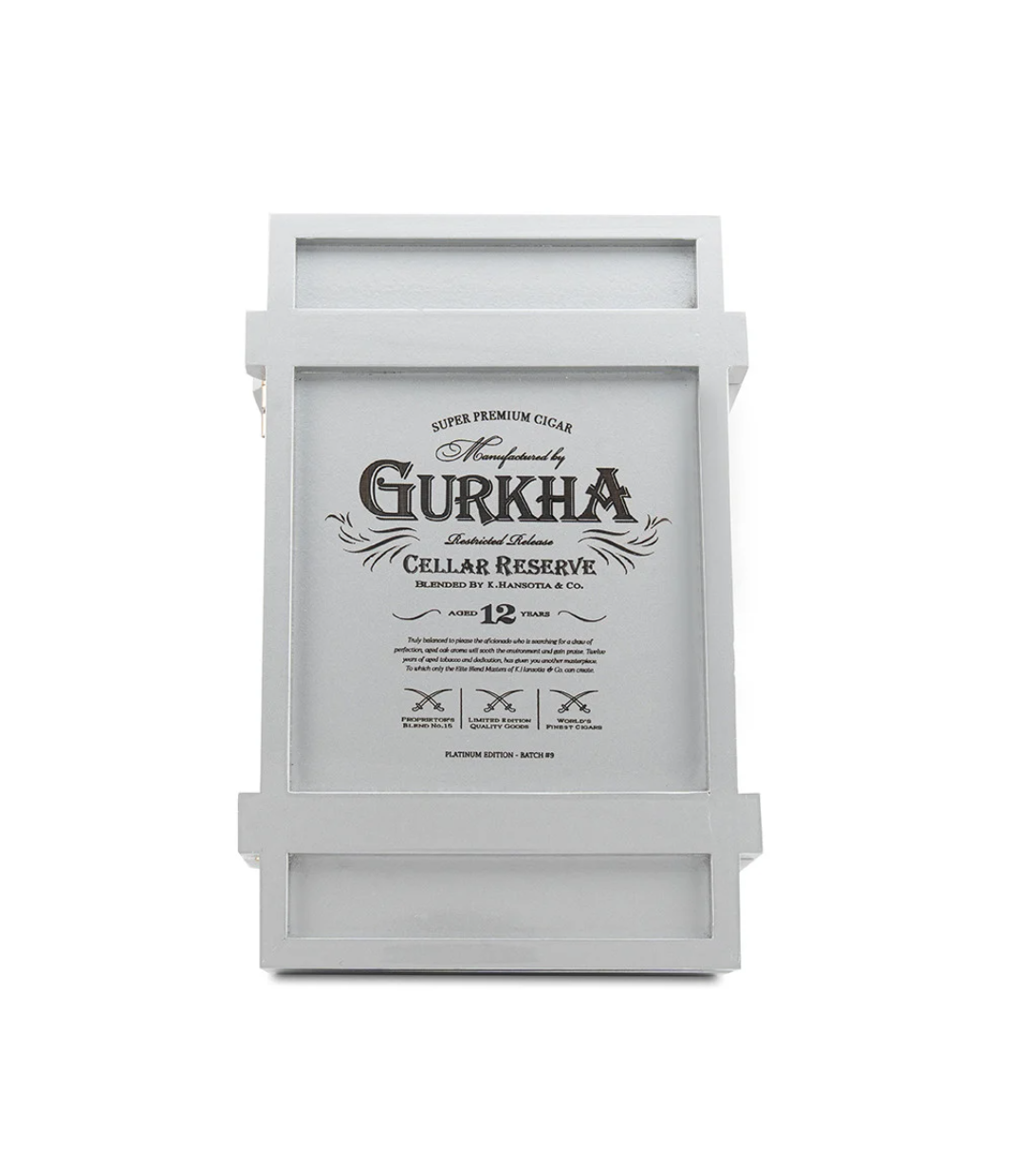 Gurkha Cellar Reserve Platinum Edition 12 Years Solara Cigar Box View 4 from AuCigars, premium Cuban cigar
