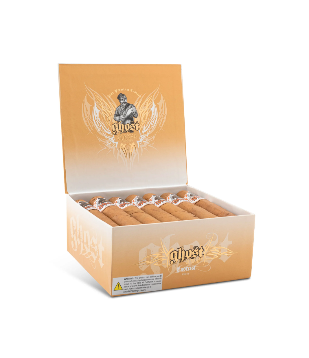 Gurkha Ghost Connecticut Exorcist Cigar Box of 21 close-up from AuCigars, premium Cuban cigar