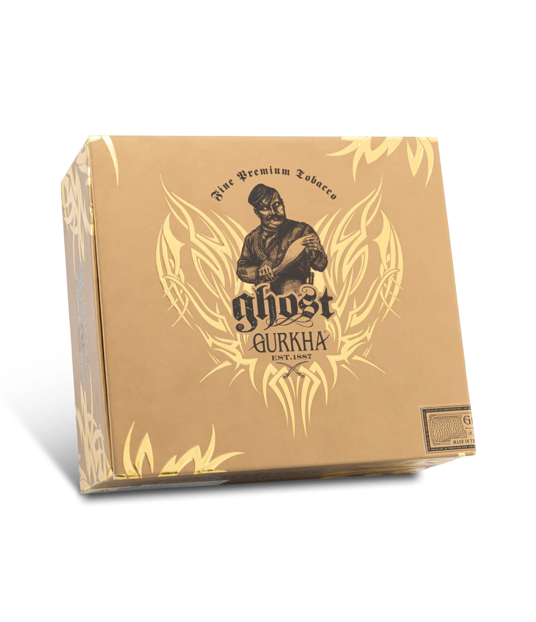 Gurkha Ghost Gold Shadow Cigar Box View 2 from AuCigars, premium Cuban cigar