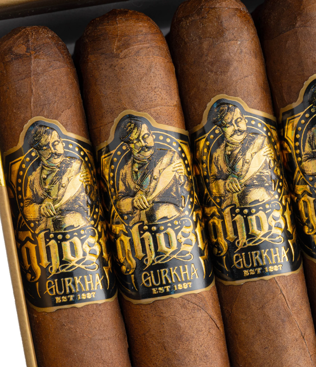 Gurkha Ghost Gold Shadow Cigar Box View 5 from AuCigars, premium Cuban cigar
