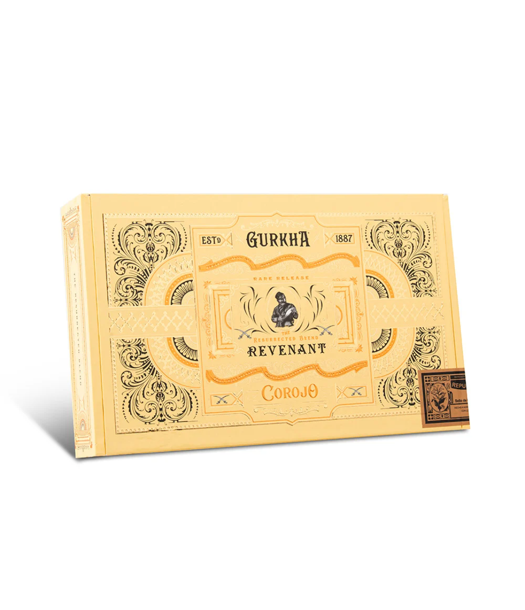 Gurkha Revenant Corojo Robusto Cigar Box View 2 from AuCigars, premium Cuban cigar