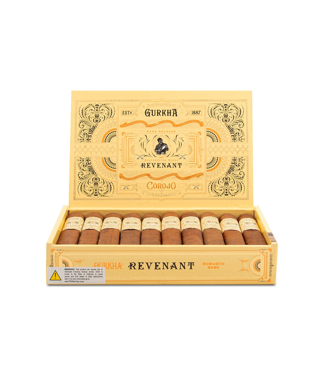 Gurkha Revenant Corojo Robusto Cigar Box View 3 from AuCigars, premium Cuban cigar