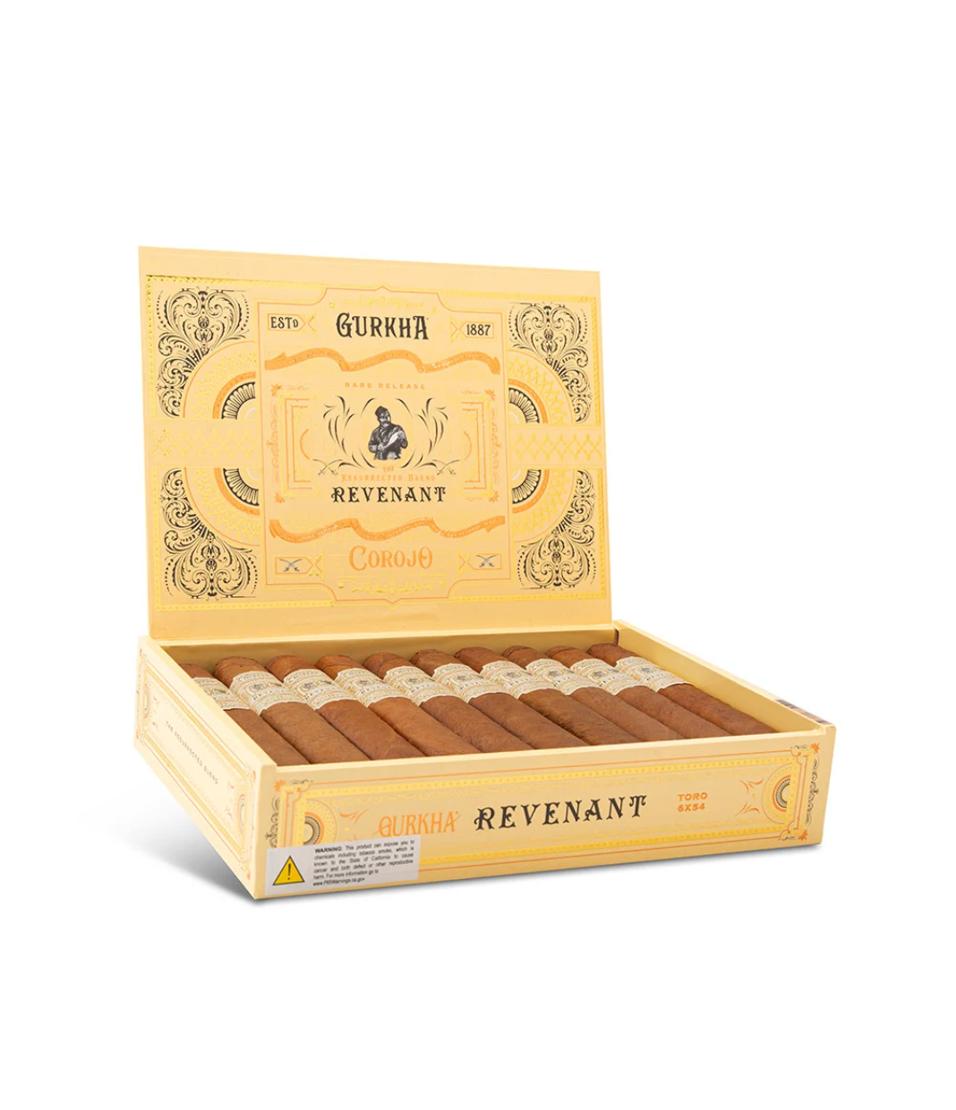 Gurkha Revenant Corojo Toro Cigar Box of 20 close-up from AuCigars, premium Cuban cigar