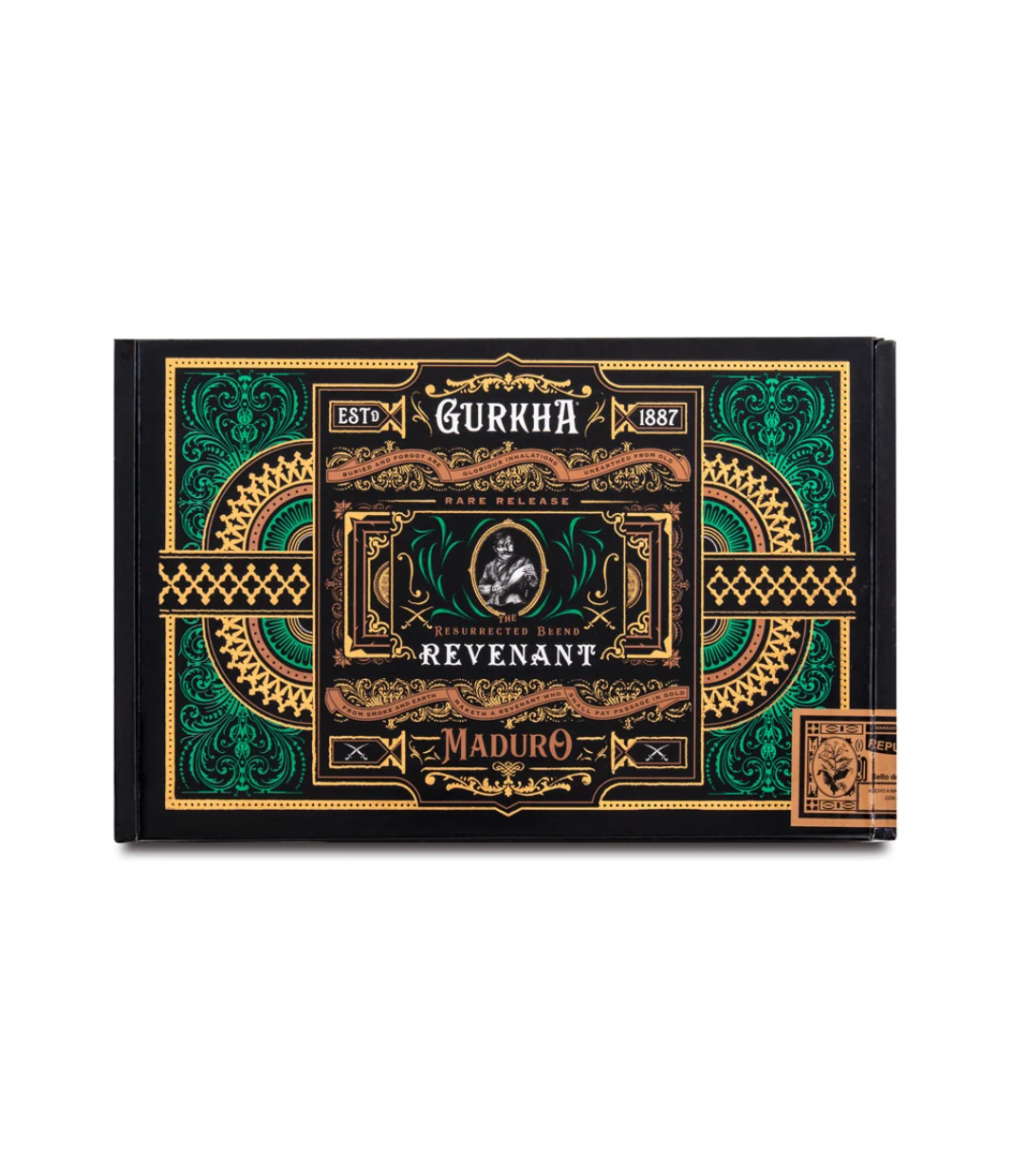 Gurkha Revenant Maduro Robusto Cigar Box View 4 from AuCigars, premium Cuban cigar