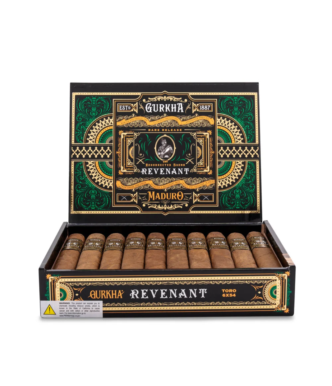 Gurkha Revenant Maduro Toro Cigar Box View 3 from AuCigars, premium Cuban cigar
