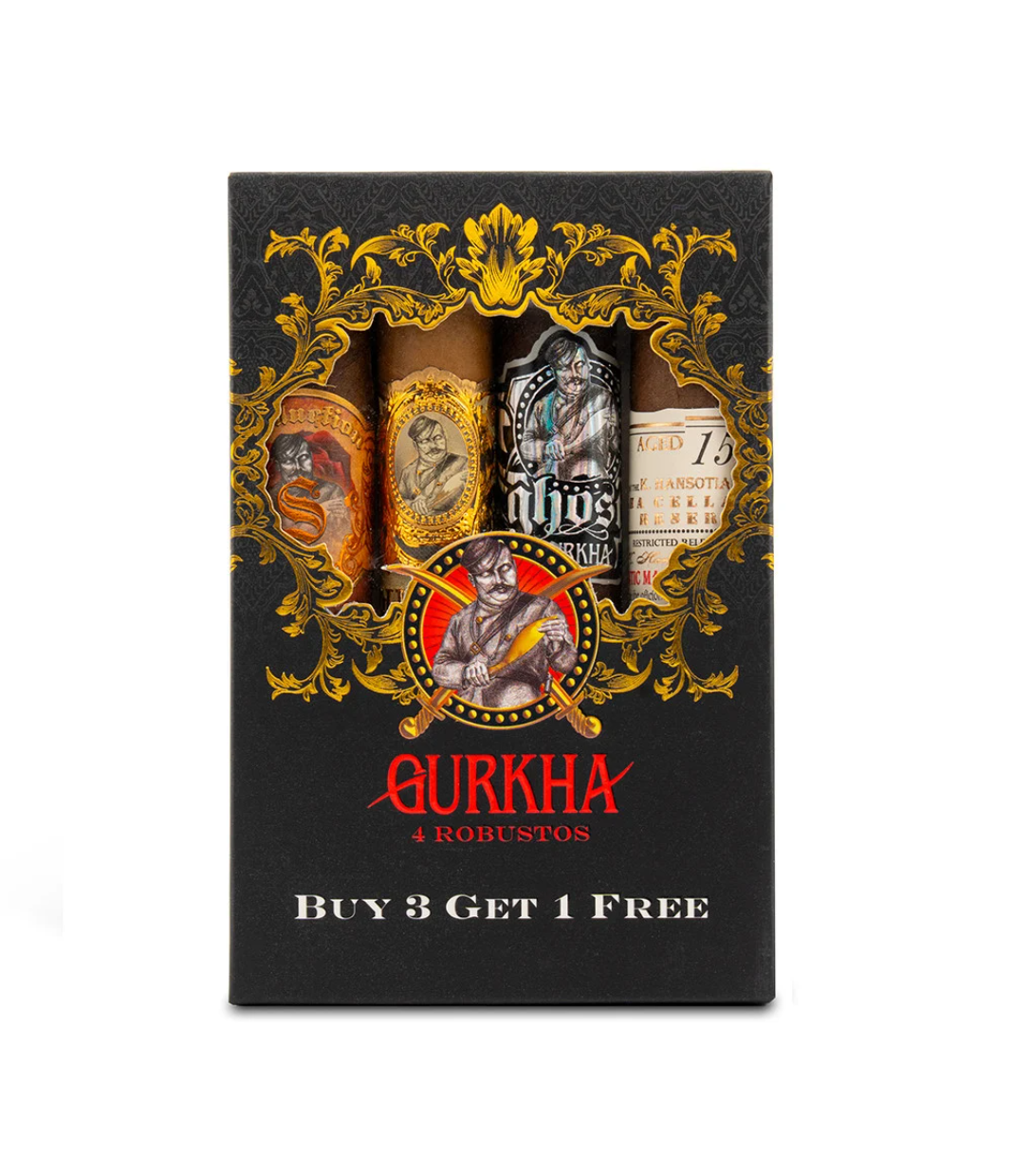 Gurkha Robusto Sampler Cigar Box View 2 from AuCigars, premium Cuban cigar