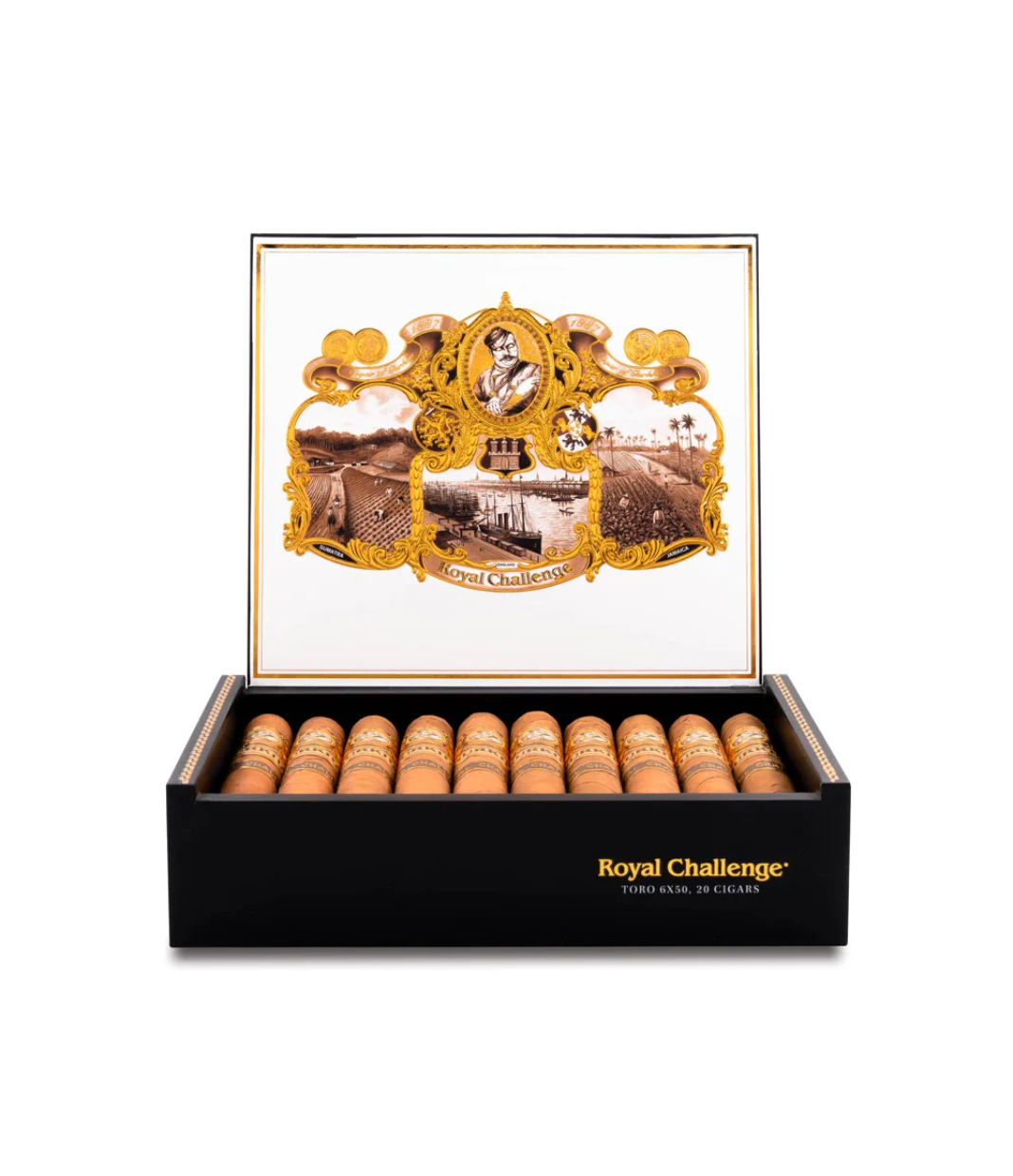 Gurkha Royal Challenge Toro Cigar Box View 3 from AuCigars, premium Cuban cigar