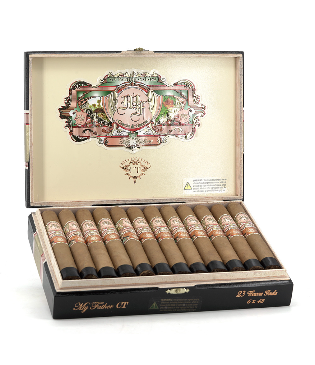 My Father Connecticut Corona Gorda Cigar Box of 23 close-up from AuCigars, premium Cuban cigar