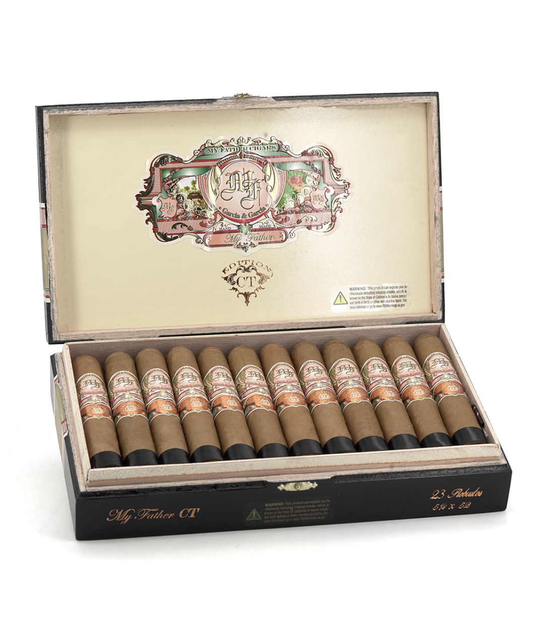 My Father Connecticut Robusto Cigar Box of 23 close-up from AuCigars, premium Cuban cigar