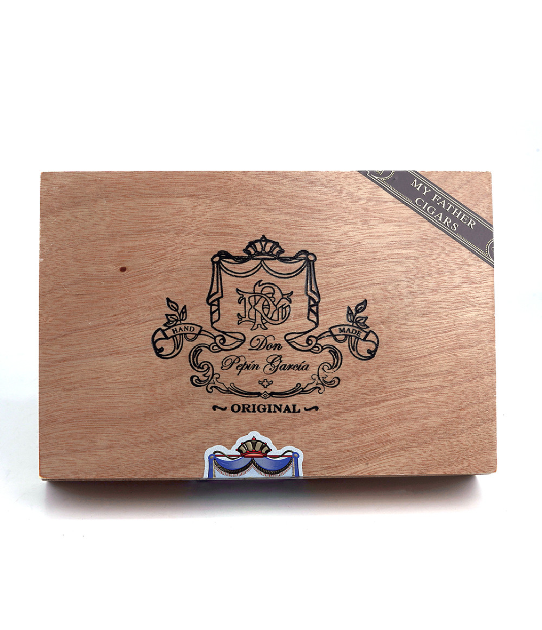 My Father Don Pepin Garcia Blue Exclusivos - Gran Corona Cigar Box View 4 from AuCigars, premium Cuban cigar