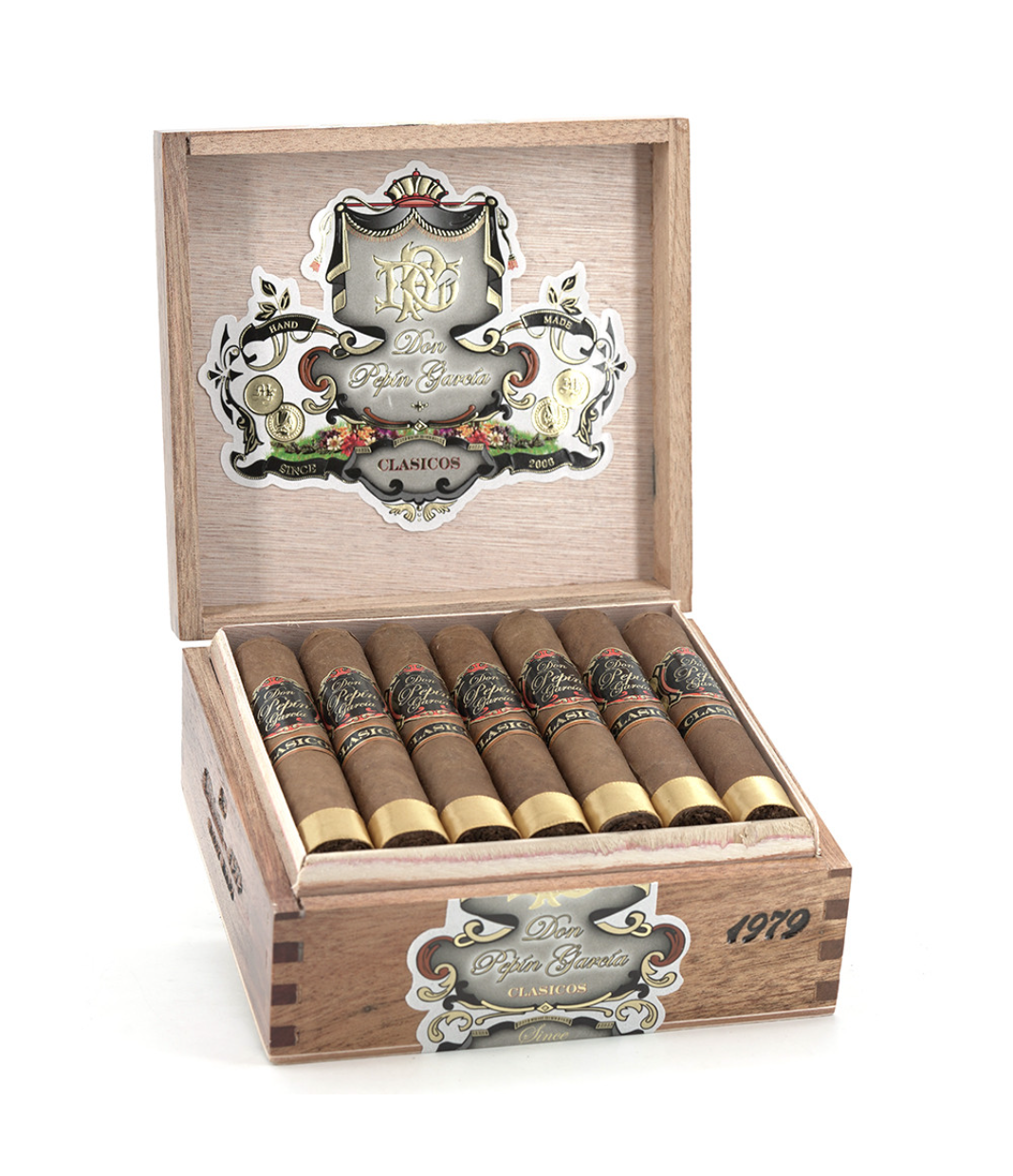 My Father Don Pepin Garcia Cuban Classic Robusto 1979 Cigar Box of 20 close-up from AuCigars, premium Cuban cigar