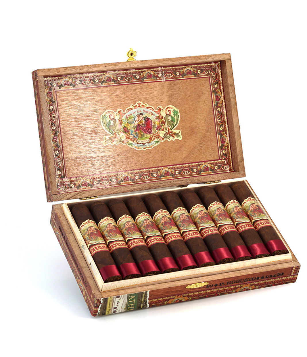 My Father Flor De Las Antillas Maduro Petit Robusto Cigar Box of 20 close-up from AuCigars, premium Cuban cigar