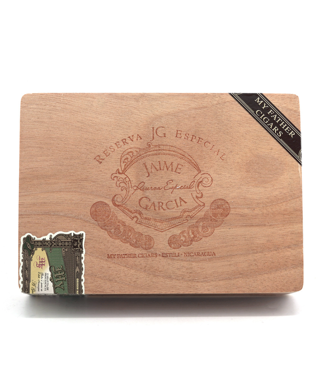 My Father Jaime Garcia Reserva Especial Belicoso Cigar Box View 4 from AuCigars, premium Cuban cigar