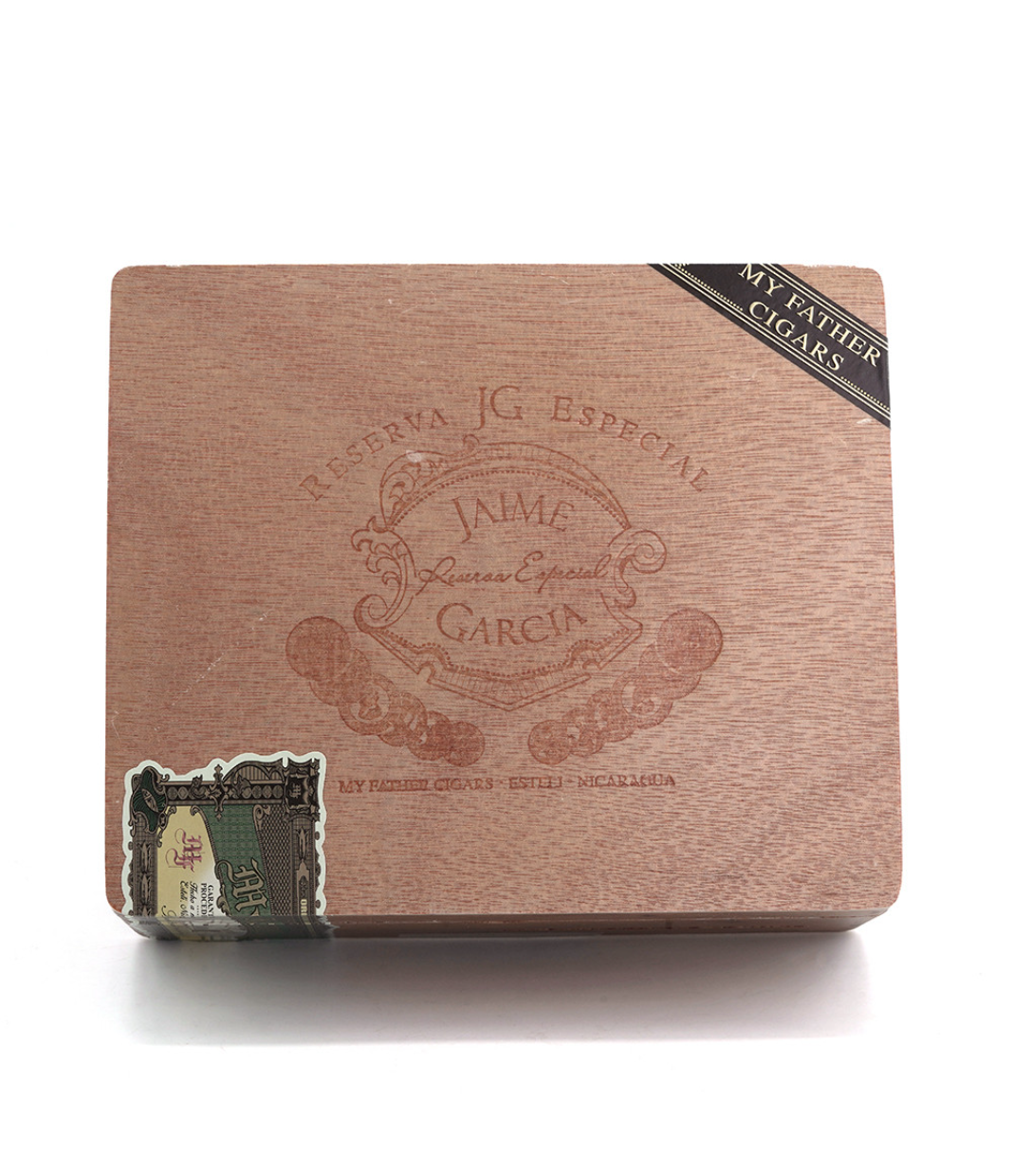 My Father Jaime Garcia Reserva Especial Super Gordo Cigar Box View 4 from AuCigars, premium Cuban cigar