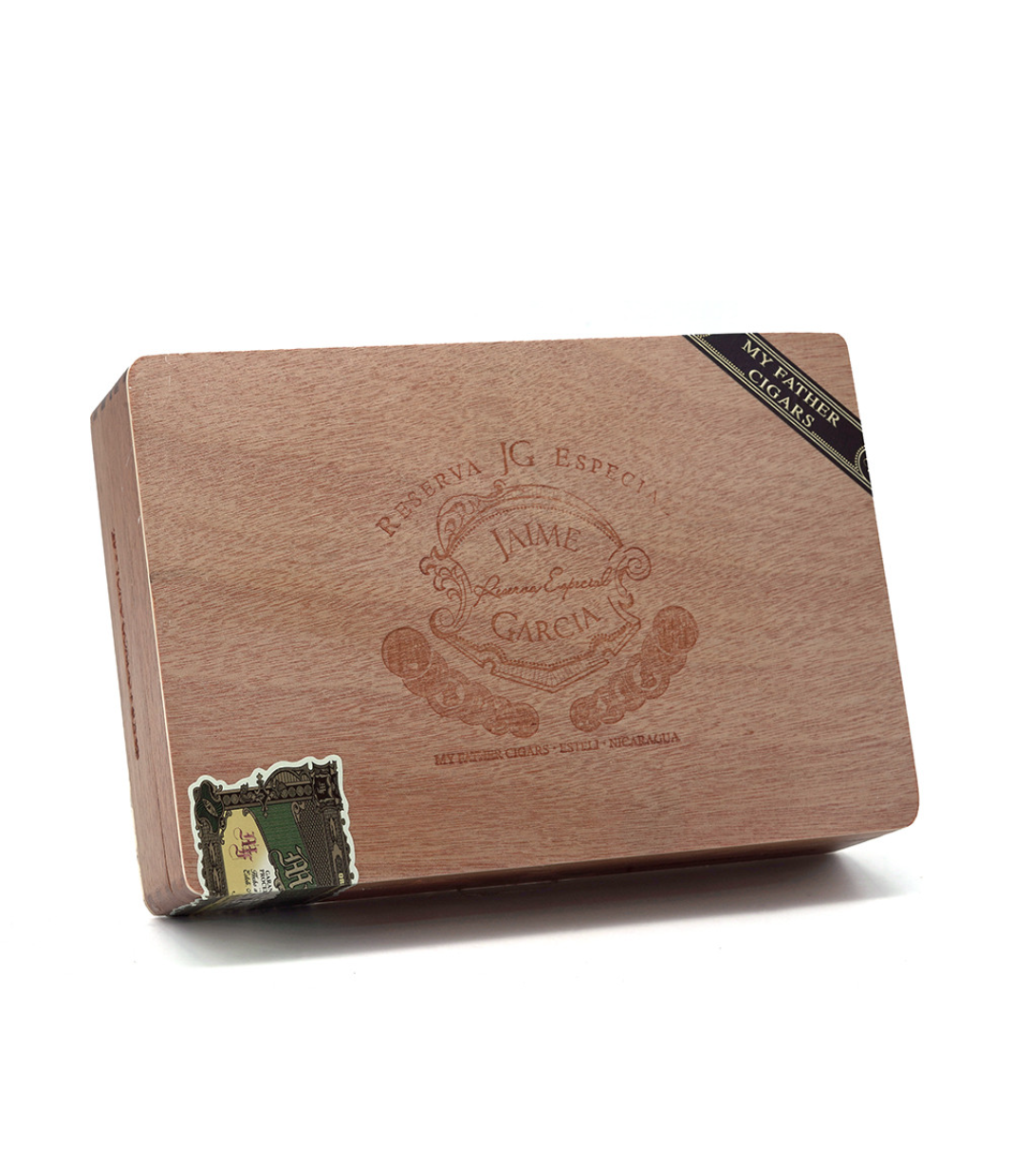 My Father Jaime Garcia Reserva Especial Toro Gordo Cigar Box View 3 from AuCigars, premium Cuban cigar