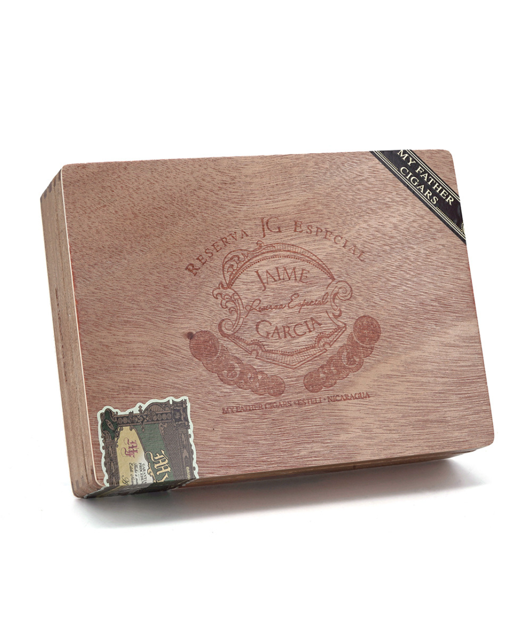 My Father Jaime Garcia Reserva Especial Toro Cigar Box View 3 from AuCigars, premium Cuban cigar
