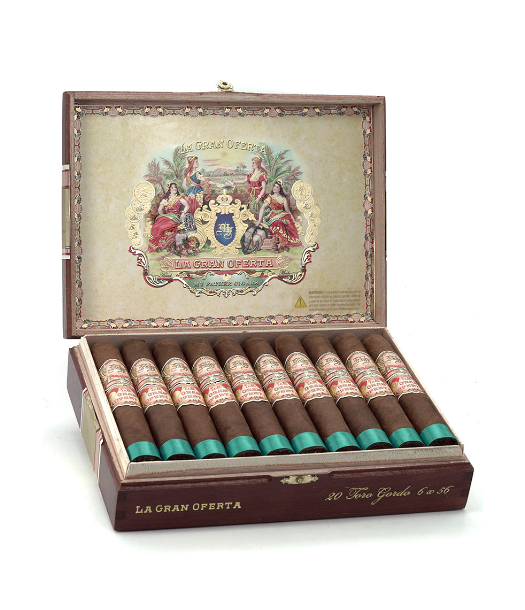 My Father La Gran Oferta Toro Gordo Cigar Box of 20 close-up from AuCigars, premium Cuban cigar