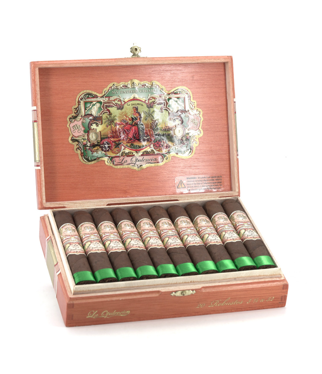 My Father La Opulencia Box Pressed Robusto Cigar Box of 20 close-up from AuCigars, premium Cuban cigar