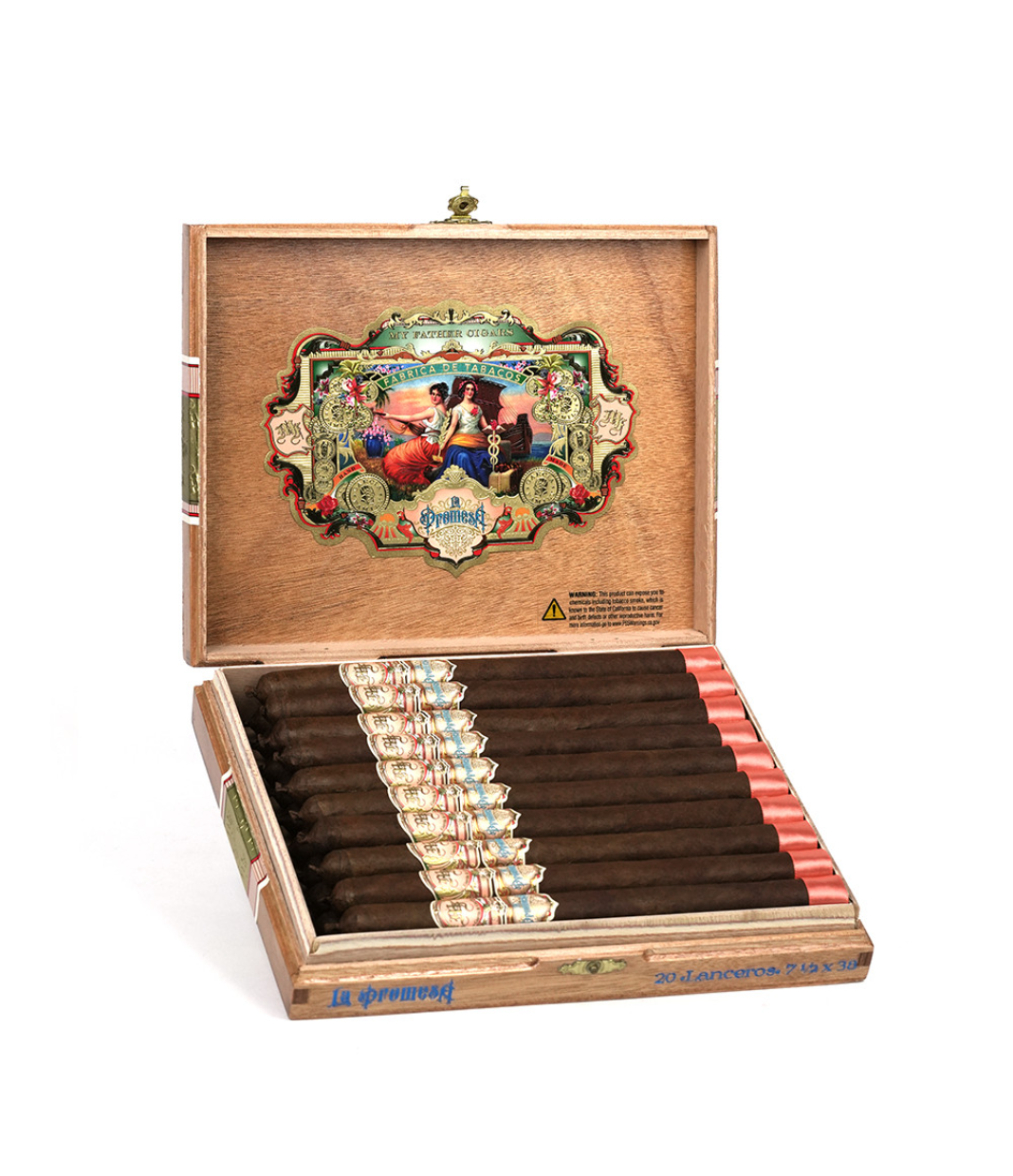 My Father La Promesa Lancero Cigar Box of 20 close-up from AuCigars, premium Cuban cigar