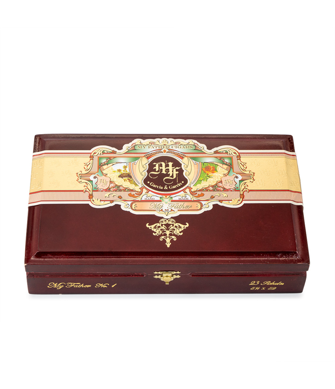 My Father No.1 Robusto Cigar Box of 23 close-up from AuCigars, premium Cuban cigar