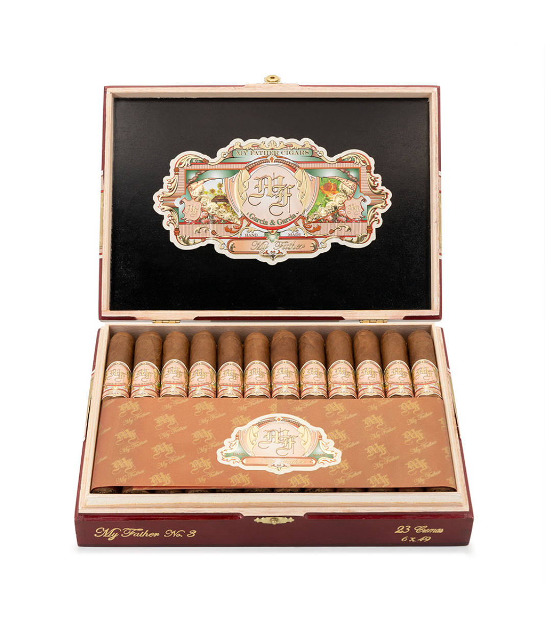 My Father No.3 Crema Cigar Box of 23 close-up from AuCigars, premium Cuban cigar