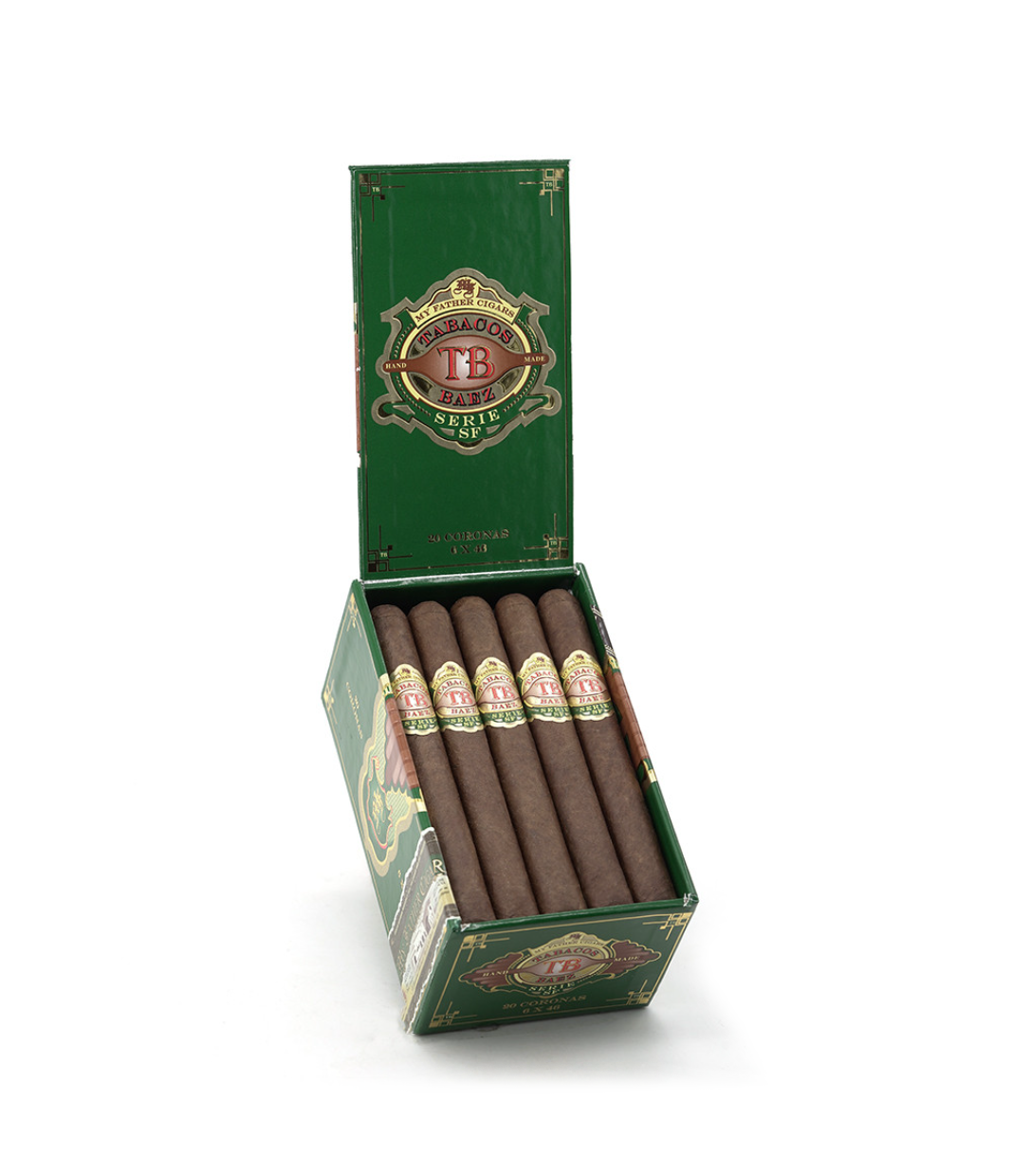 My Father Tabacos Baez Serie SF Corona Cigar Box of 20 close-up from AuCigars, premium Cuban cigar