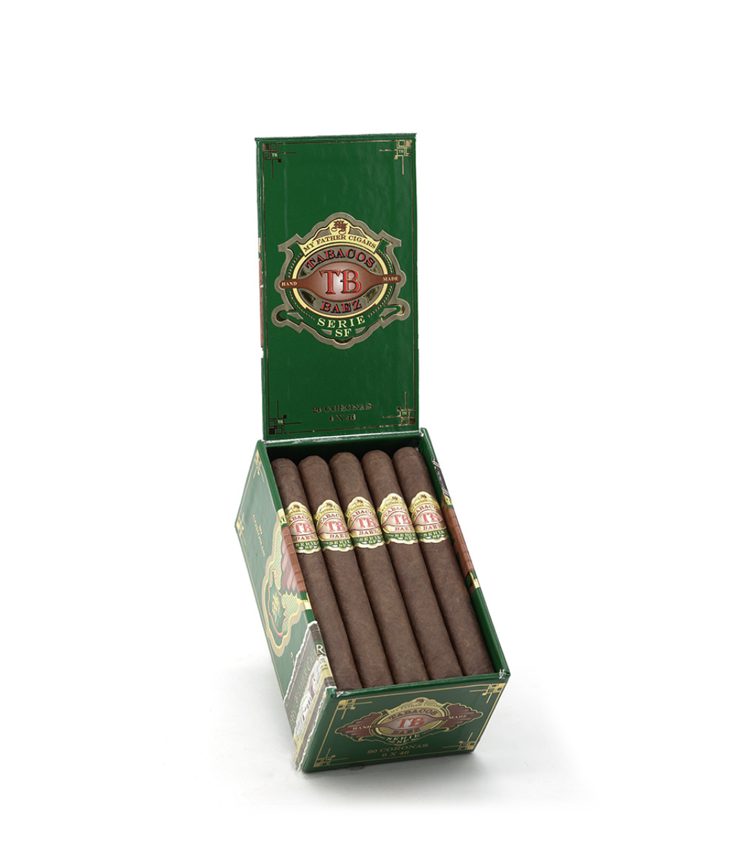 My Father Tabacos Baez Serie SF Robusto Cigar Box of 20 close-up from AuCigars, premium Cuban cigar