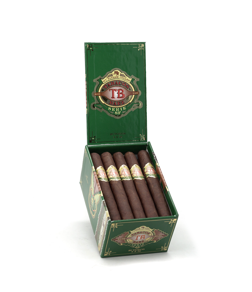 My Father Tabacos Baez Serie SF Toro Cigar Box of 20 close-up from AuCigars, premium Cuban cigar