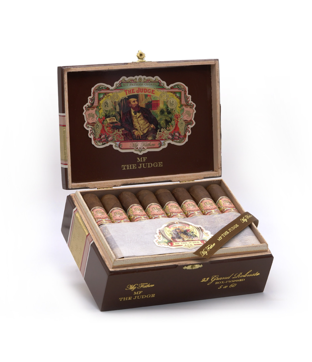 My Father The Judge Grand Robusto Box Pressed Cigar Box of 23 close-up from AuCigars, premium Cuban cigar